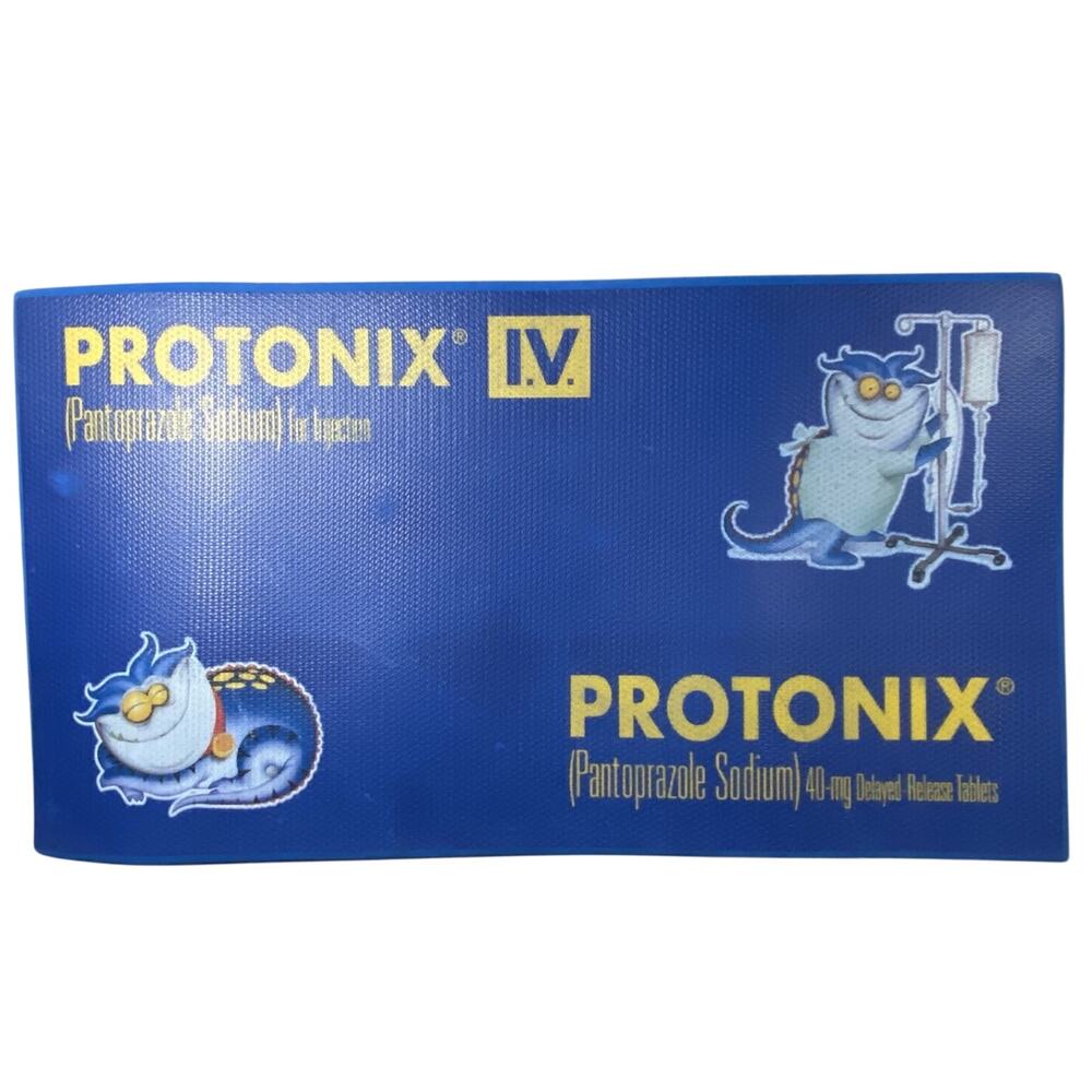 Vintage Protonix Pharmaceutical Drug Rep Blue Foam Floor Mat Pad 22 x 39